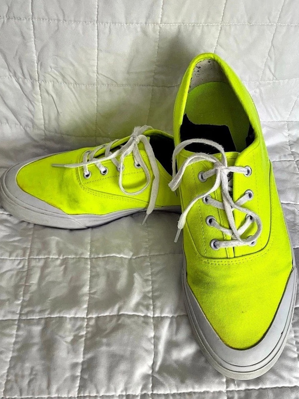 HUF Brad Cromer Skate Shoes Neon Yellow Canvas Low Top Sneakers Men’s US 9.5